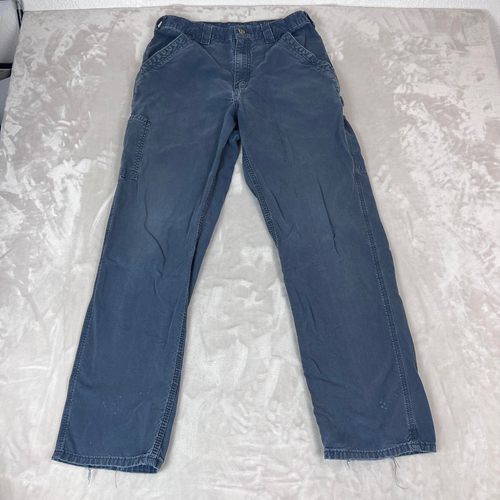 Carhartt Carpenter Pants Mens 32x34 Loose Fit Canvas Blue Cotton Grunge B151